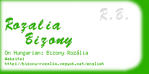 rozalia bizony business card